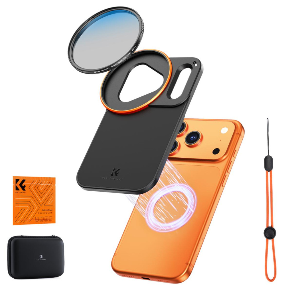 K&F Concept MagSafe szűrőtartó adapter 58 mm CPL szűrővel iPhone 17 Pro