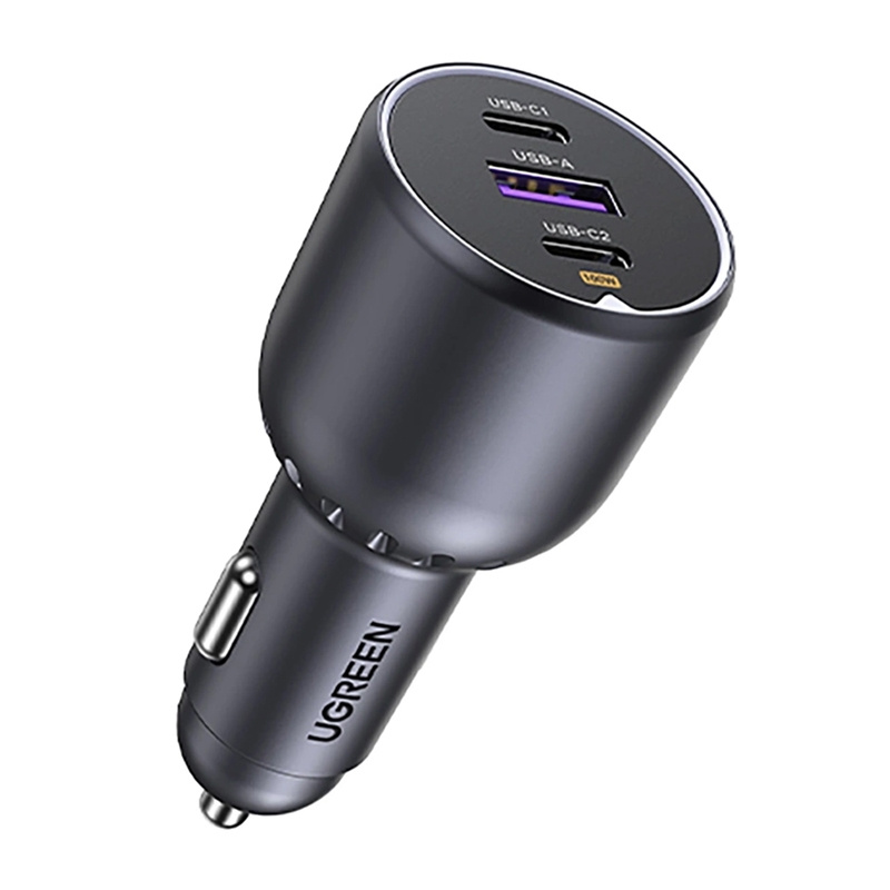 UGREEN EC705 USB + 2x USB-C 130W + 1m 5A kábel autós töltő 