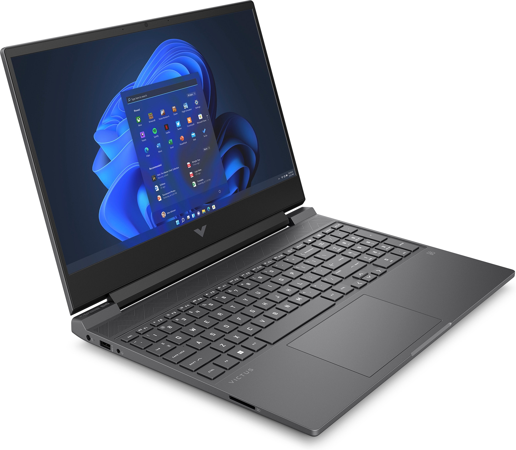 HP Victus 15 Laptop - 15.6" FHD 144Hz, Intel i5-13500H, GeForce RTX 4060 8GB, 16GB DDR5 RAM, 512GB SSD, Magyar billentyűzet, Ezüst