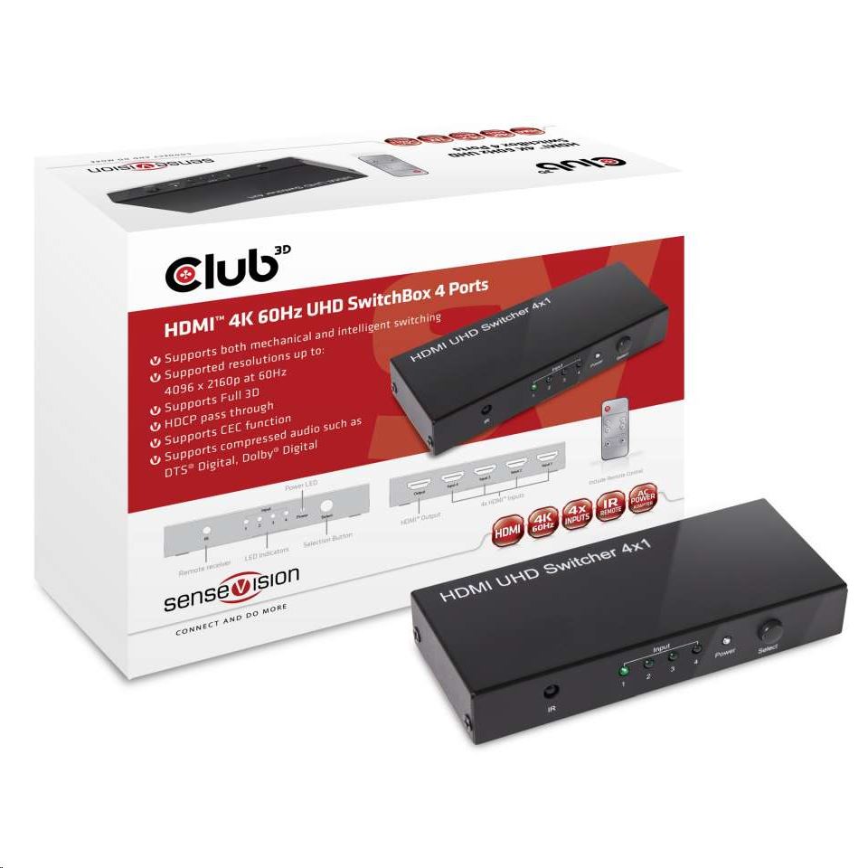 Club 3D HDMI Switch 4 portos (CSV-1370) Club 3D HDMI Switch 4 portos (CSV-1370)