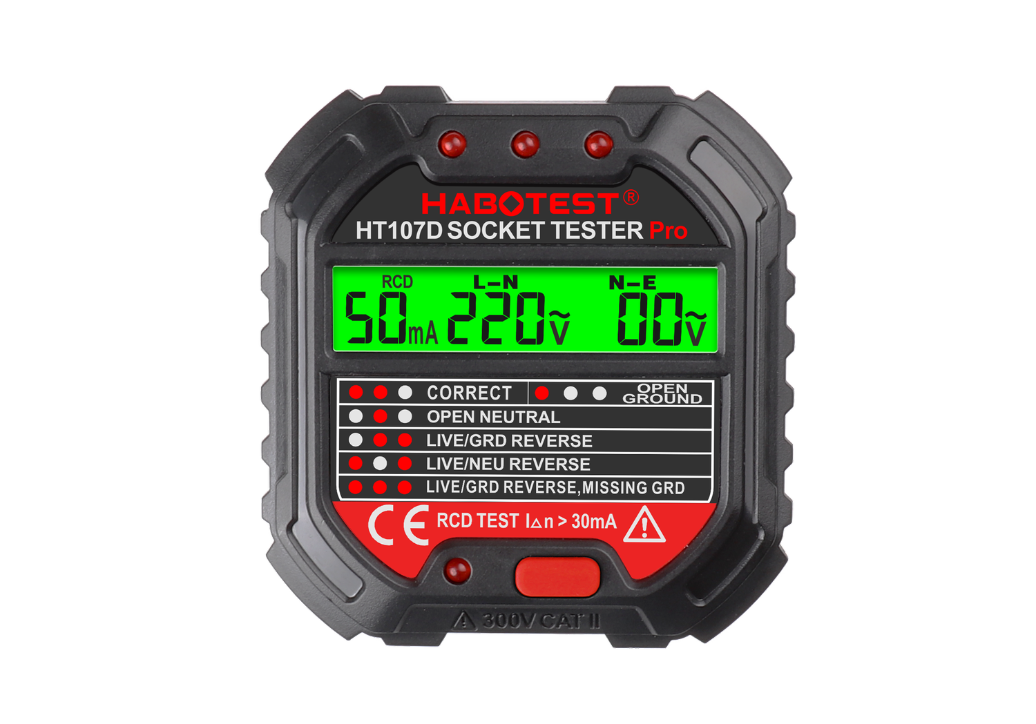 Habotest HT107D aljzatvizsgáló digitális kijelzővel Habotest HT107D aljzatvizsgáló digitális kijelzővel