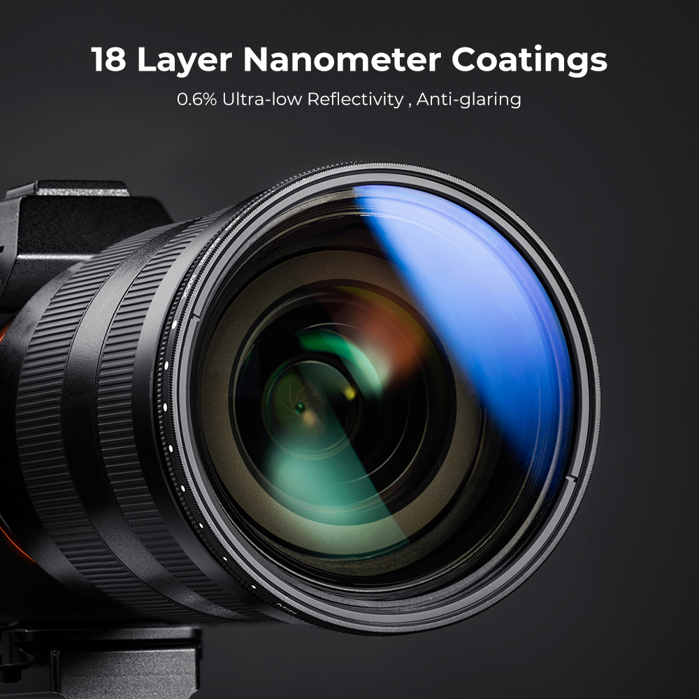 K&F Concept C Series Ultra-thin, VARIO ND 2-2000 változtatható szürkeszűrő, 82mm