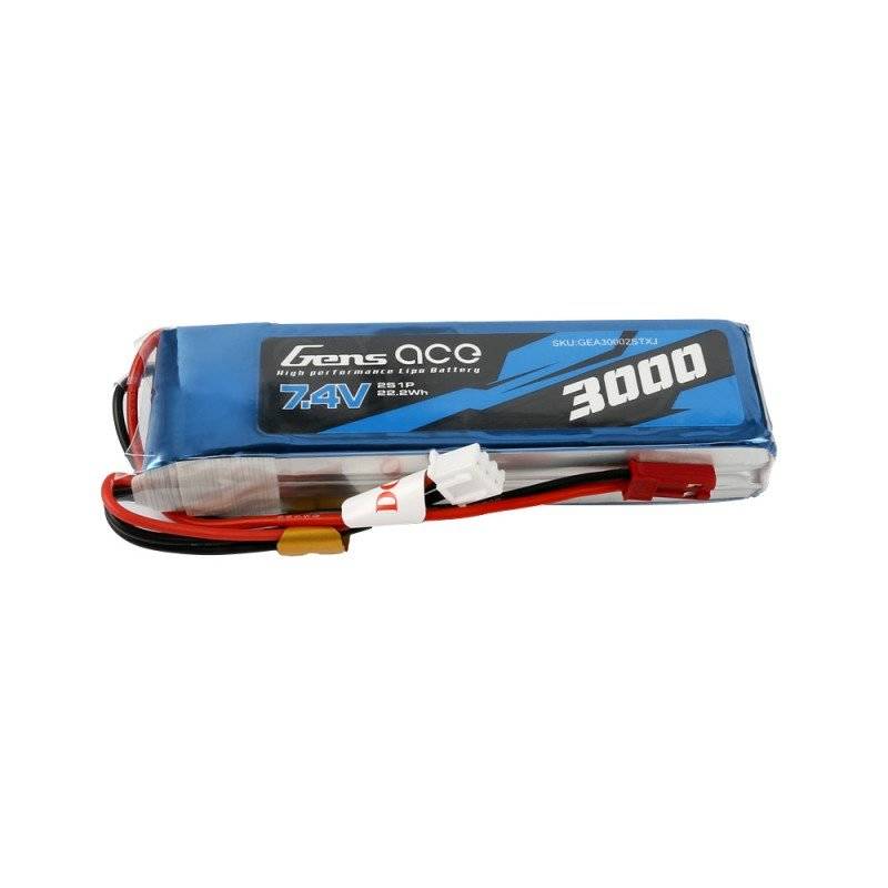 Gens Ace 3000mAh 7,4V 1C 2S1P LiPo akkumulátor Gens Ace 3000mAh 7,4V 1C 2S1P LiPo akkumulátor