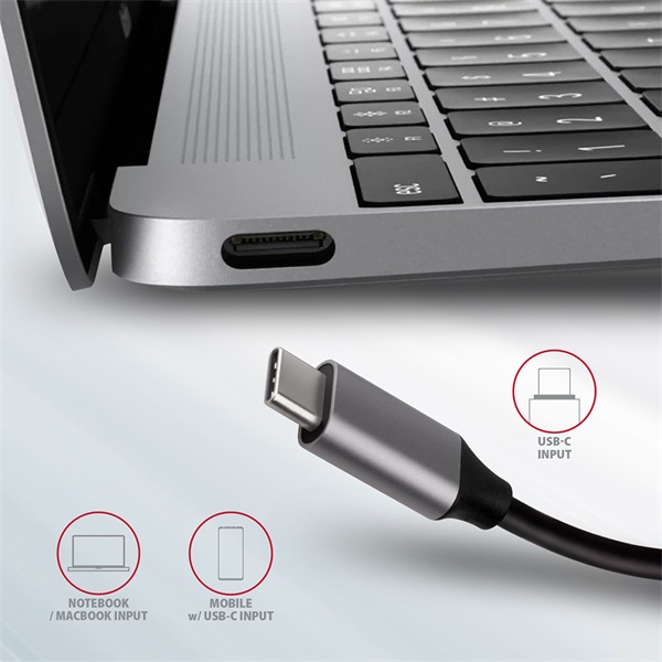 Axagon HMC-6M2 SuperSpeed USB-C combo 6in1 hub ezüst-fekete Axagon HMC-6M2 SuperSpeed USB-C combo 6in1 hub ezüst-fekete