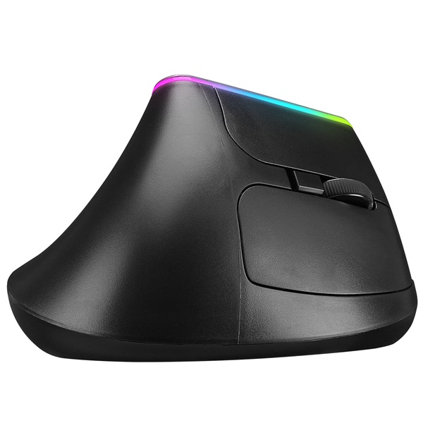 Everest  SMW-618  Ergonomic Vertical   optikai  RGB LED Vezeték nélküli Egér  Fekete
