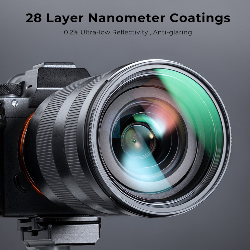 K&F Concept NANO-X series, MCUV + CPL szűrő, vízlepergető, karcálló, fém objektívsapka + tok, 67mm