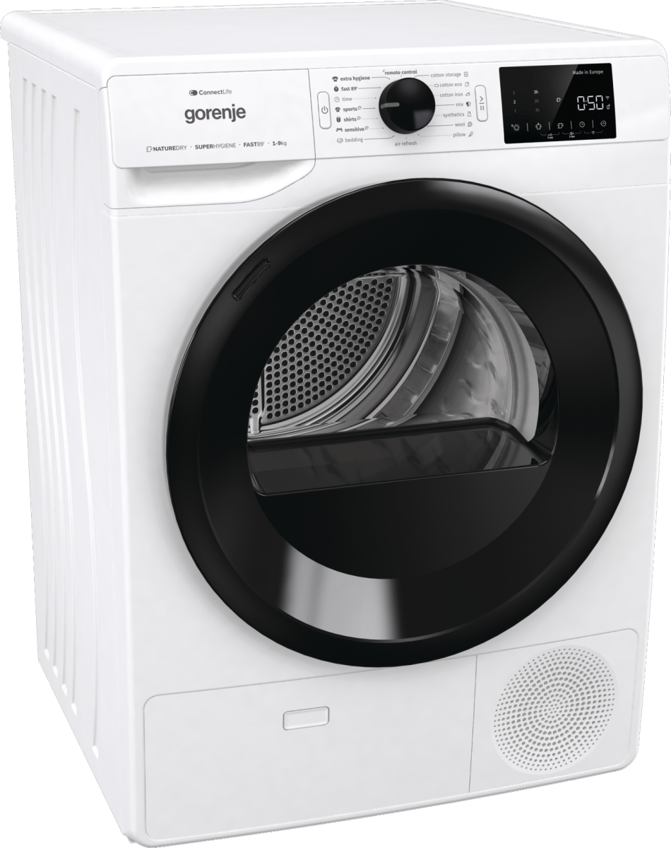 Gorenje DPNE92/GNLWIFI Hőszivattyús szárítógép – 9 Kg, A Energiaosztály, WiFi,  Remote control, ExtraHigiénia opció, Cotton eco
