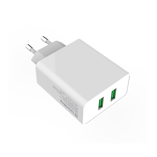 COLORWAY CW-CHS017Q-WT USB töltő adapter 2USB Quick Charge 3.0 (36W) Fehér COLORWAY CW-CHS017Q-WT USB töltő adapter 2USB Quick Charge 3.0 (36W) Fehér