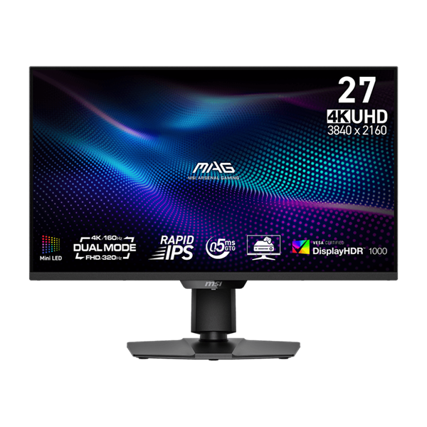 MSI Monitor GAMING MAG 274UPDF E16M Rapid IPS MiniLED 27" UHD 3840x2160, 0,5ms, 320/160Hz, DP, 2x HDMI, USB-C