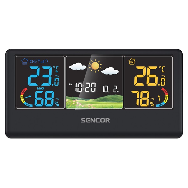 Sencor SWS 4100 B színes kijelzős fekete időjárás állomás