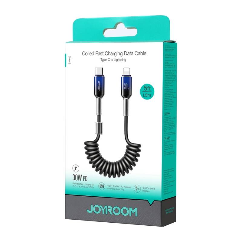 Kábel USB-C Lightning Joyroom S-A43 30W 1,5m czarny Kábel USB-C Lightning Joyroom S-A43 30W 1,5m czarny