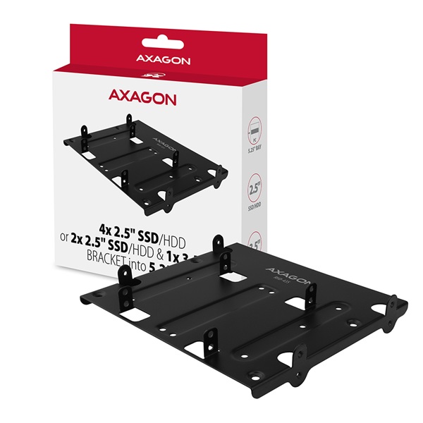 Axagon RHD-435 4x2.5"->5.25" beépítő keret fekete
