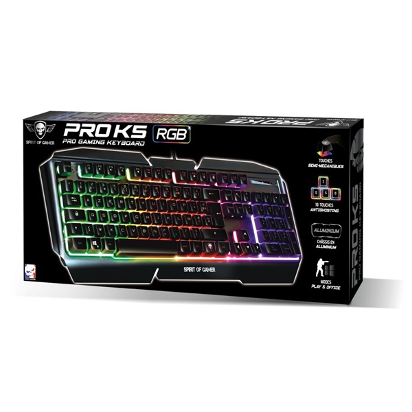 Spirit Of Gamer PRO-K5 Gaming billentyűzet fekete (CLA-PK5)