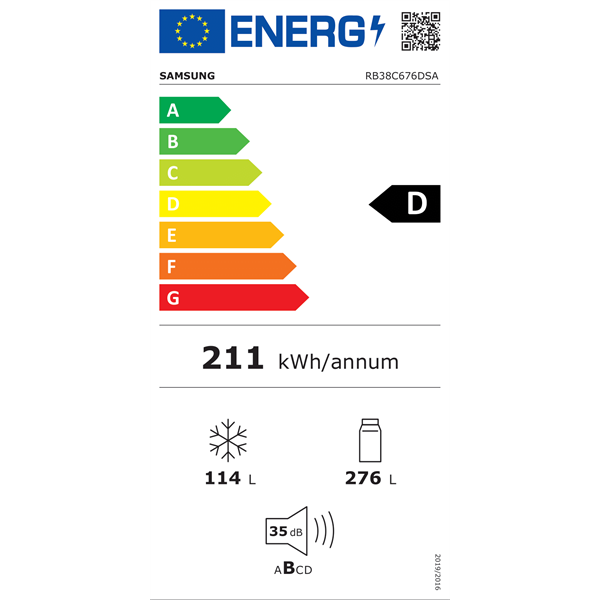 Samsung RB38C676DSA/EF alulfagyasztós hűtőszekrény