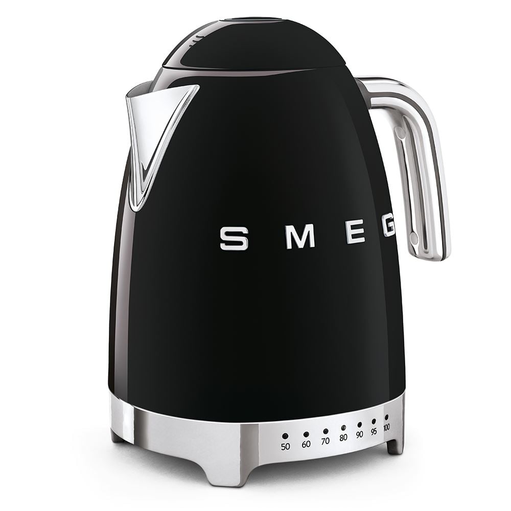 Smeg KLF04BLEU 50-es évek stílusa vízforraló hőmérséklet-kijelzővel fekete