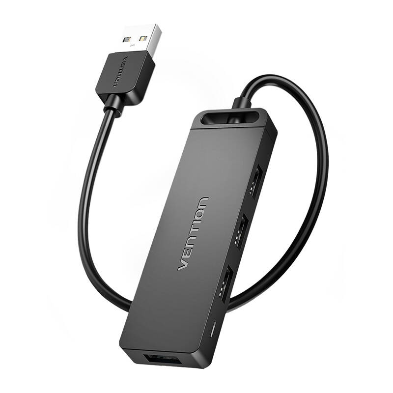USB 2.0 4-Port Hub with Power Adapter Vention CHMBF 1m Black USB 2.0 4-Port Hub with Power Adapter Vention CHMBF 1m Black