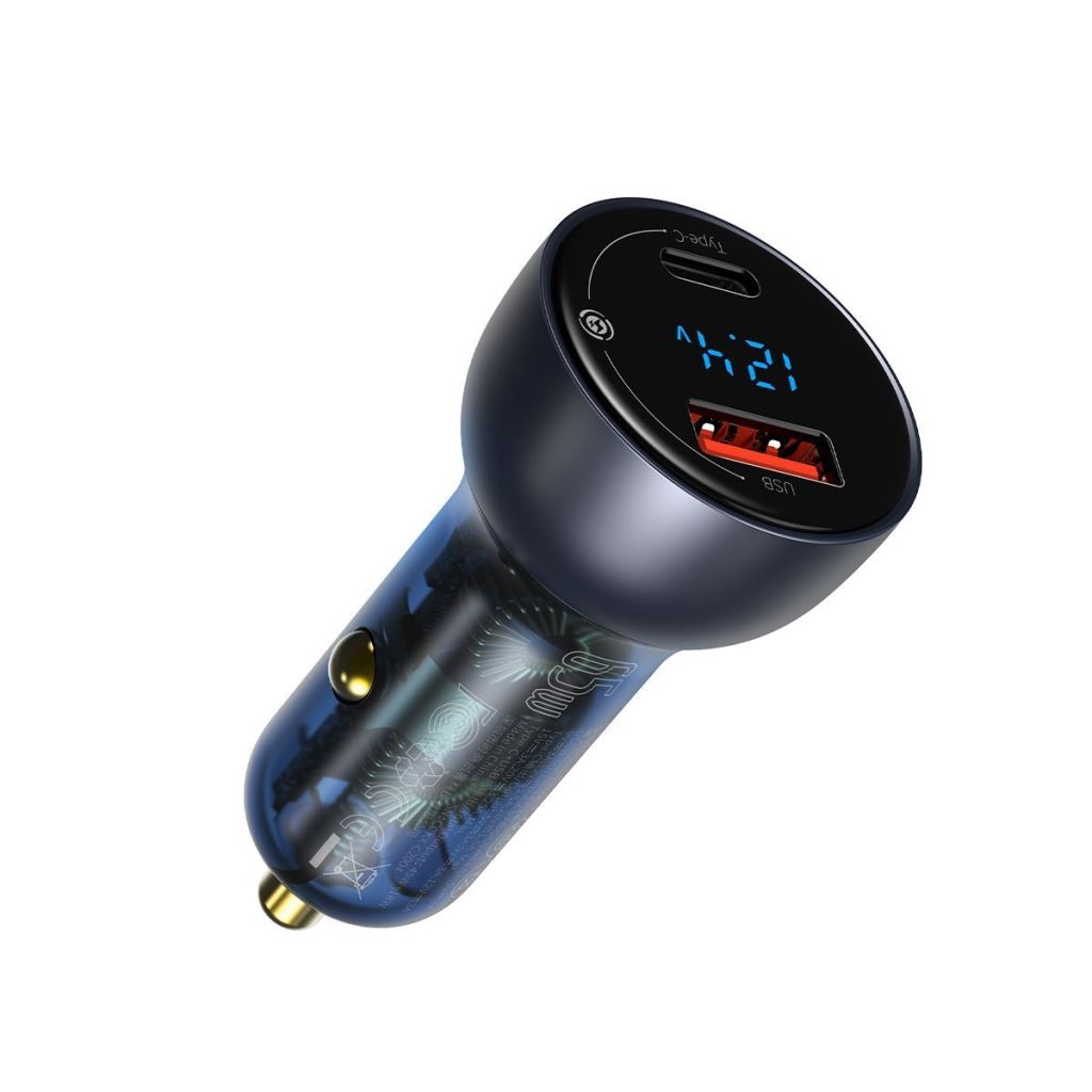 Baseus Particular Digital Display autós töltő kijelzővel, USB + USB-C, QC3.0 + PD, 5A, 65W, szürke (CCKX-C0G) Baseus Particular Digital Display autós töltő kijelzővel, USB + USB-C, QC3.0 + PD, 5A, 65W, szürke (CCKX-C0G)