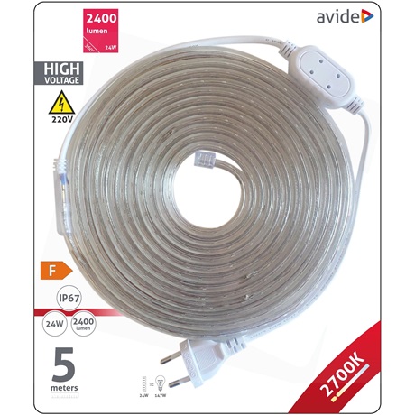 Avide ABLSBL-220V-3528-60WW67 LED SZALAG BLISZTER 220V 24W SMD3528 60LED 2700K IP67 5m Avide ABLSBL-220V-3528-60WW67 LED SZALAG BLISZTER 220V 24W SMD3528 60LED 2700K IP67 5m