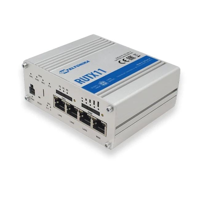 Teltonika RUTX11 3xGbE LAN 2xminiSIM 4G/LTE CAT6 Bluetooth Dual Band Vezeték nélküli Gigabit ipari router (RUTX11000000)