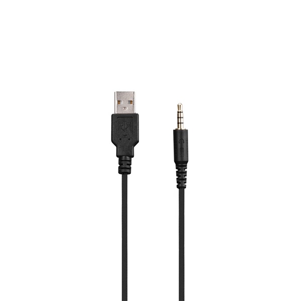 Rampage RM-K90 VECTOR mikrofon  USB  3,5 Jack  hangerőszabályzó nagy-párnás Fejhallgató Fekete
