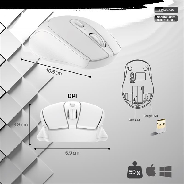 Advance    FEEL WIRELESS  Egér vezeték nélküli Fehér 