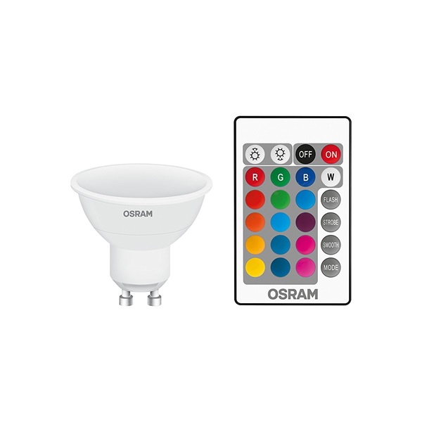 Osram Star+ RGBW műanyag ház 4,5W 250lm 2700K GU10 távirányítható LED PAR16 spot izzó