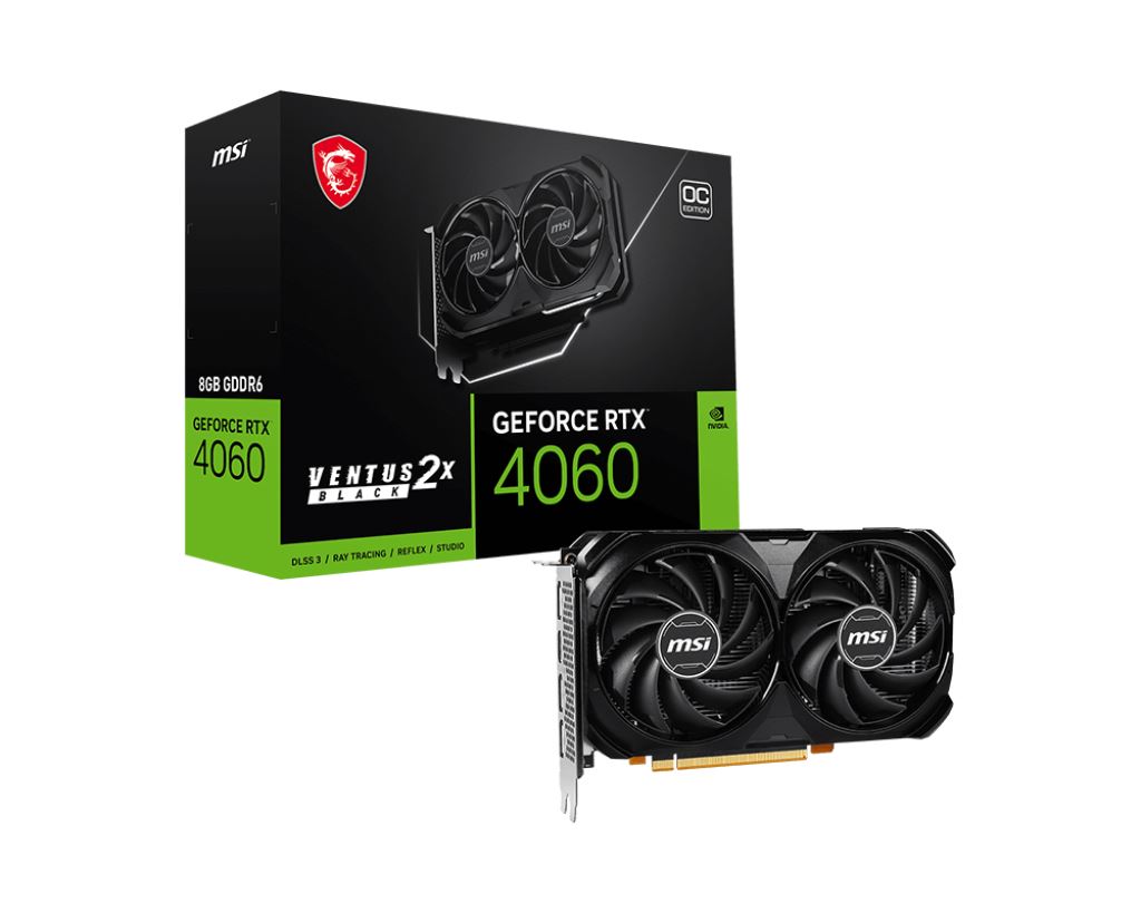 Msi RTX 4060 VENTUS 2X BLACK 8G OC Videókártya Msi RTX 4060 VENTUS 2X BLACK 8G OC Videókártya