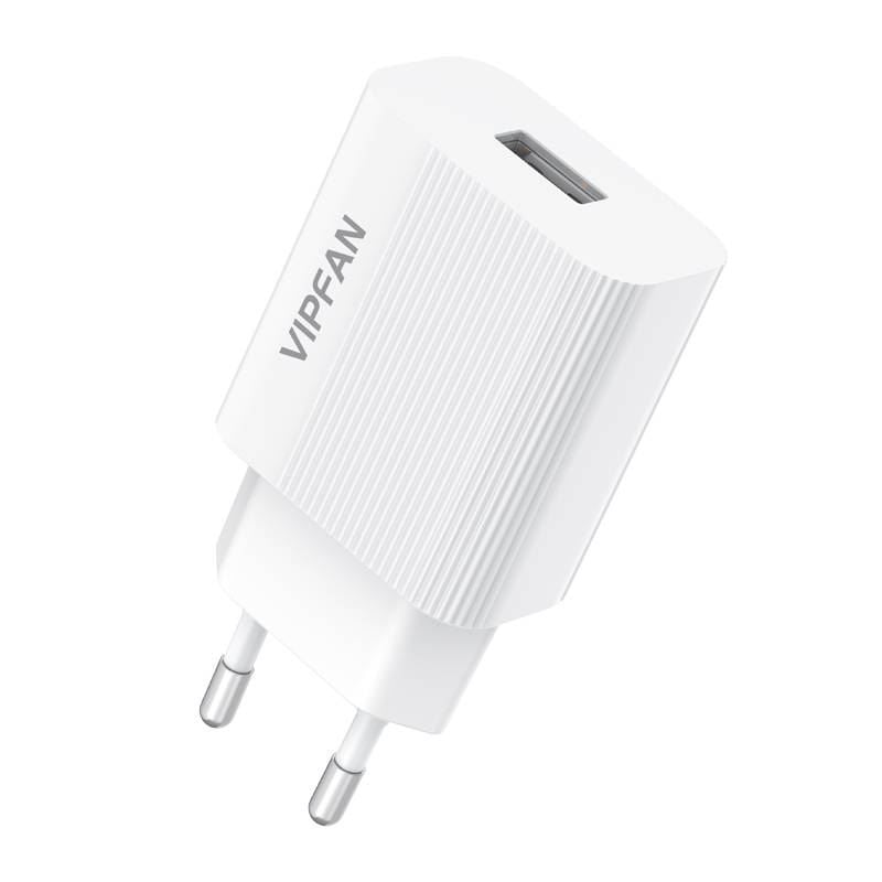 Vipfan E01 fali töltő 1xUSB, 2,4A fehér
