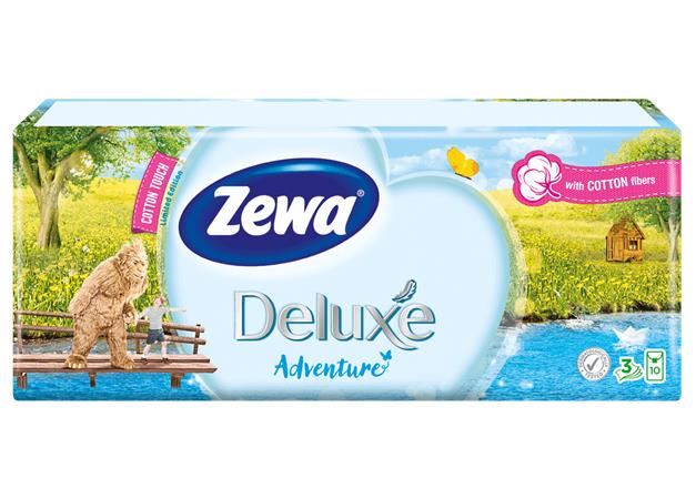 Zewa Deluxe papír zsebkendő, 3 rétegű 10x10db illatmentes (53520-00)
