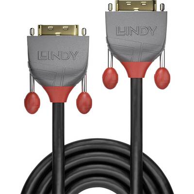 LINDY DVI Csatlakozókábel [1x DVI dugó, 24+1 pólusú - 1x DVI dugó, 24+1 pólusú] 0.50 m Fekete