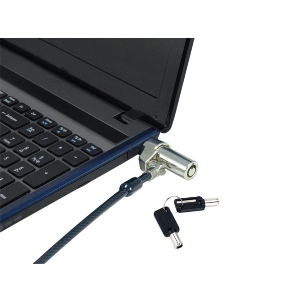 Conceptronic  CUSTODIO02BS   Kulcsos  2db Standard Lock Slot  1,8m   Notebook Kábelzár