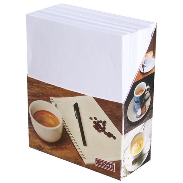 Caesar álló mintás jegyzetblokk tartó doboz fehér lapokkal Caesar álló mintás jegyzetblokk tartó doboz fehér lapokkal