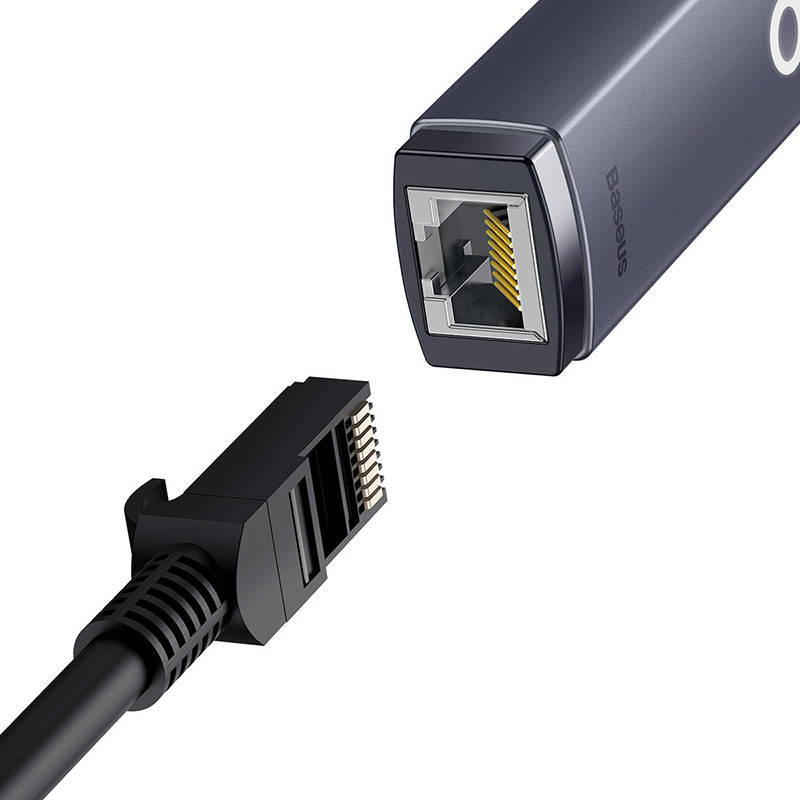 Baseus Lite Series USB-C–RJ45 hálózati adapter (szürke)