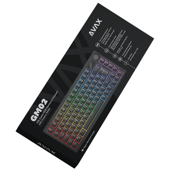  AVAX GM02 75% Gasket RGB mechanikus vezetékes billentyűzet Outemu piros switch