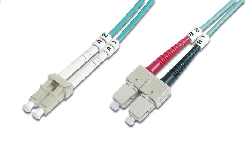 Digitus DK-2532-01/3 Fiber Optic Multimode patch kábel LC / SC OM3 1m türkiz