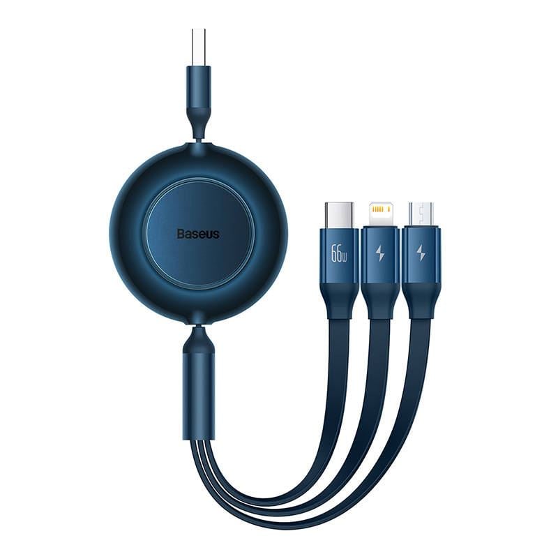 Baseus Bright Mirror 3 USB 3 az 1-ben kábel mikro USB Lightning USB-C 66W 2A 1.1m kék (CAMJ010103) Baseus Bright Mirror 3 USB 3 az 1-ben kábel mikro USB Lightning USB-C 66W 2A 1.1m kék (CAMJ010103)