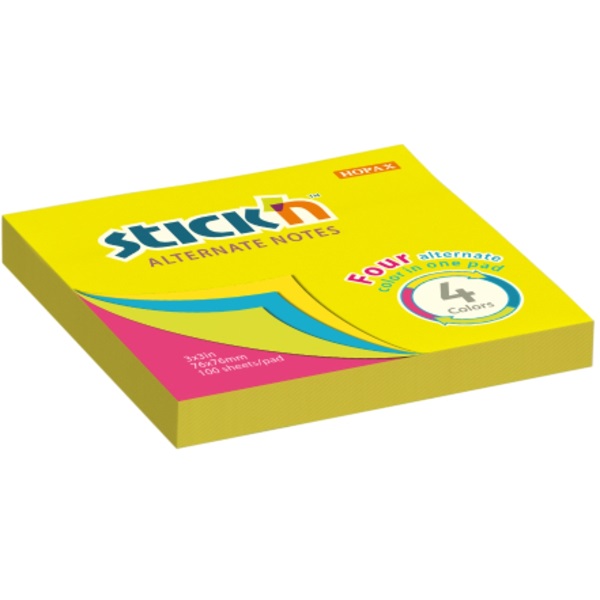 StickN 76x76mm 100lap 4 színű neon öntapadó jegyzettömb StickN 76x76mm 100lap 4 színű neon öntapadó jegyzettömb