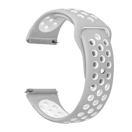 Mybandz lélegző szilikon óraszíj 20mm, szürke-fehér (20SKU2070)