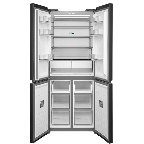 Midea MDRM587BIE70 Hűtő:276L Fagyasztó:150L No frost négyajtós hűtőszekrény Inox