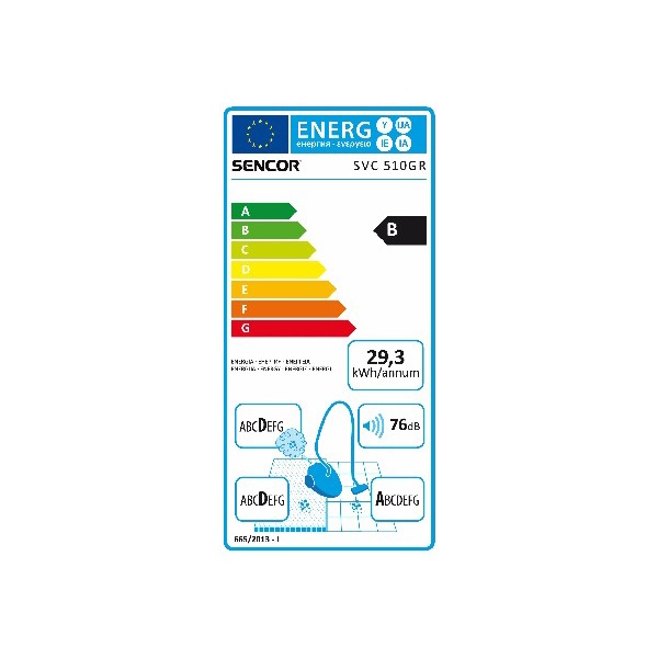 SENCOR SVC 510GR-EUE2 Porzsák nélküli porszívó, portartály: 1,5L, 890W, Zöld
