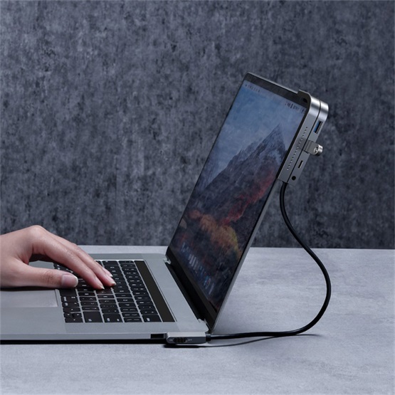 Baseus Bend Angle No.7 USB Type-C HUB, szürke