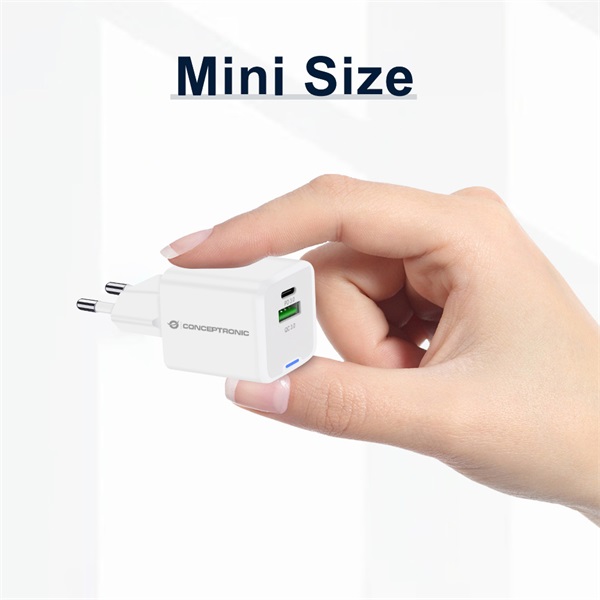 Conceptronic telefon töltő adapter+kábel  ALTHEA16W  USB-C+USB-A  33W  3in1 töltő kábel  Fehér 