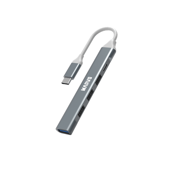 USB MARVO UH008 USB HUB - Type-C, 1x USB3.0, 3x USB2.0