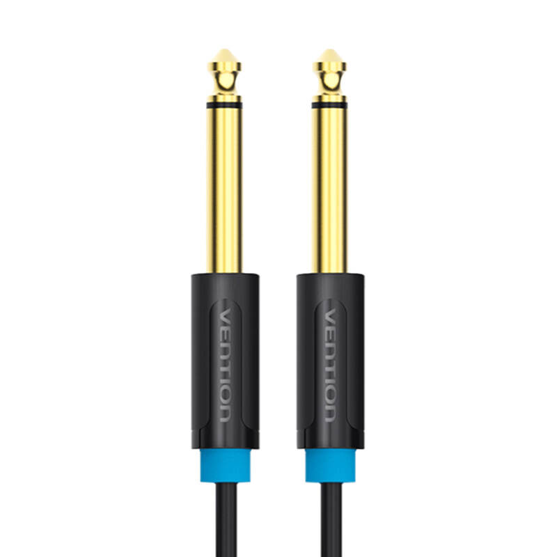 6.35mm TS Male to Male Audio Cable 2m Vention BAABH (black) 6.35mm TS Male to Male Audio Cable 2m Vention BAABH (black)