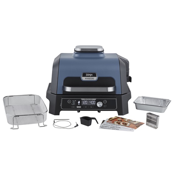 Ninja OG901EU Woodfire Pro Connect XL Elektromos Grill és Füstölő  Kék-Fekete