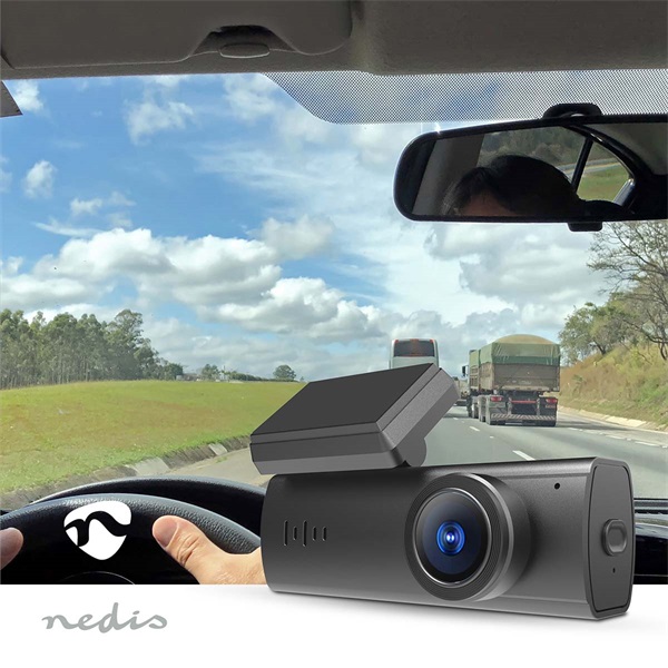 Nedis DCAM1024BK fedélzeti menetrögzítő kamera (dash cam), 1080p@30fps, 2 MPixel, Wi-Fi, LCD, Night view