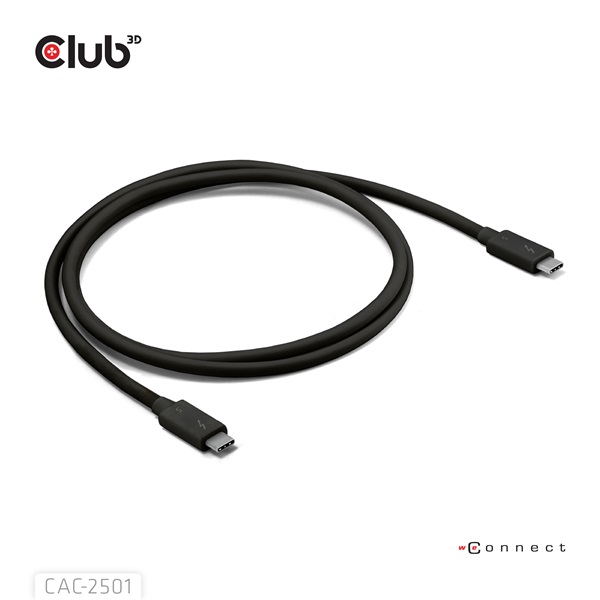 Club 3D CAC-2501 Thunderbolt 5 USB-C to USB-C 240W 80/120 Gbps EPR 8K240Hz 1m Kábel Club 3D CAC-2501 Thunderbolt 5 USB-C to USB-C 240W 80/120 Gbps EPR 8K240Hz 1m Kábel