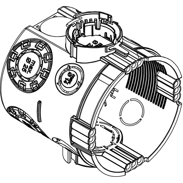OBO 2003702 UG 66 1-es kerek 60mm fekete műanyag süllyesztett kötődoboz OBO 2003702 UG 66 1-es kerek 60mm fekete műanyag süllyesztett kötődoboz