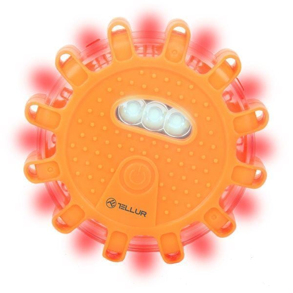 Tellur LED vészjelző és zseblámpa narancs (TLL441101)