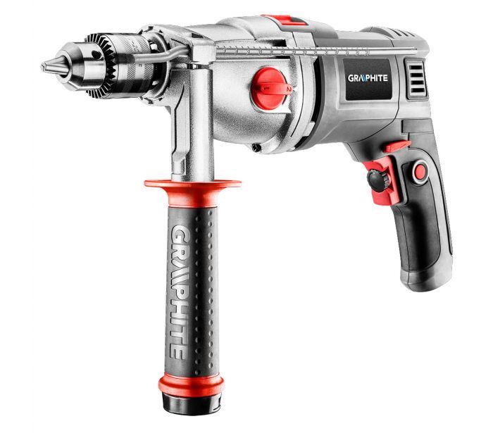 Graphite 58G722 Ütvefúró 1050W 0-1100/0-3000/min fogastokmány 3-13mm koffer